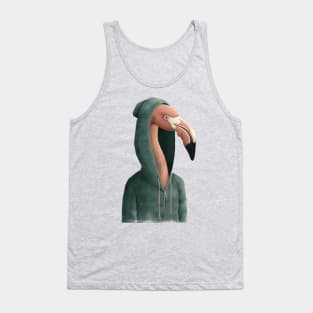 Flamingo With Hoodie Tank Top